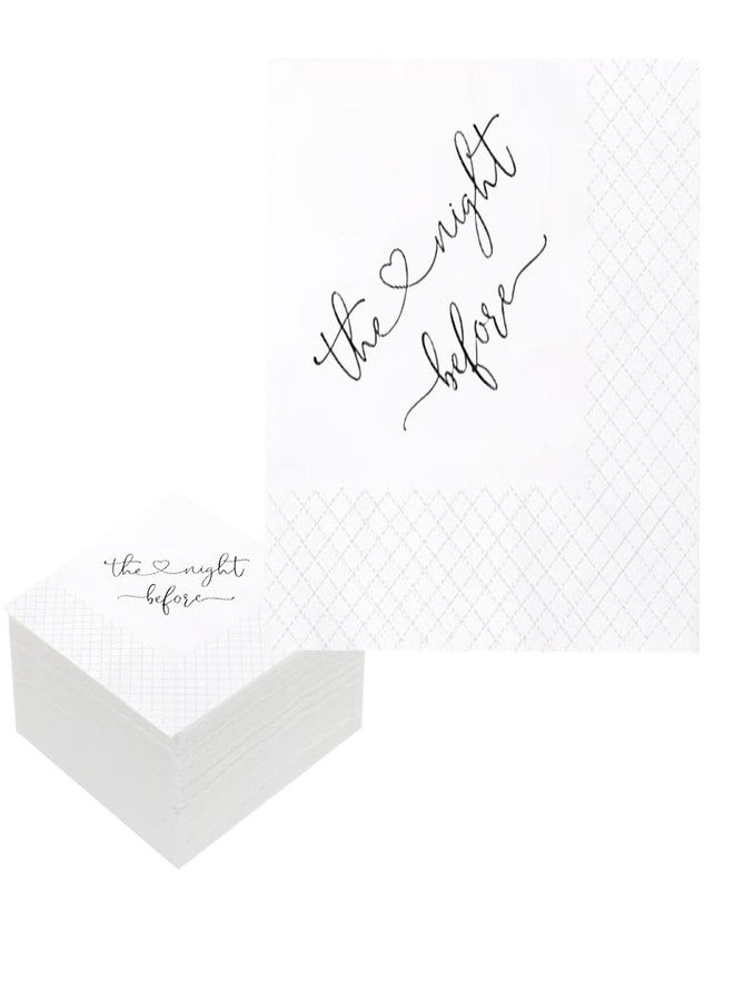 Geloar The Night Before Rehearsal Dinner Cocktail Napkins, The Night Before Party Supplies Paper Napkins in Bulk for Rehearsal Dinner Wedding Beverage Table Decor 2-Ply, 5x5 Inches (50, Black) - Image 1